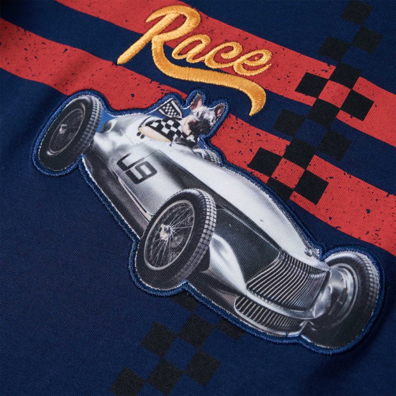 Tengerészkék hosszú ujjú gyerekpóló 140