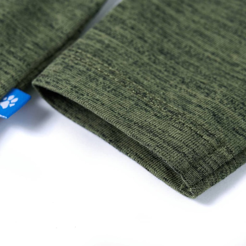 Khaki melange hosszú ujjú gyerekpóló 116