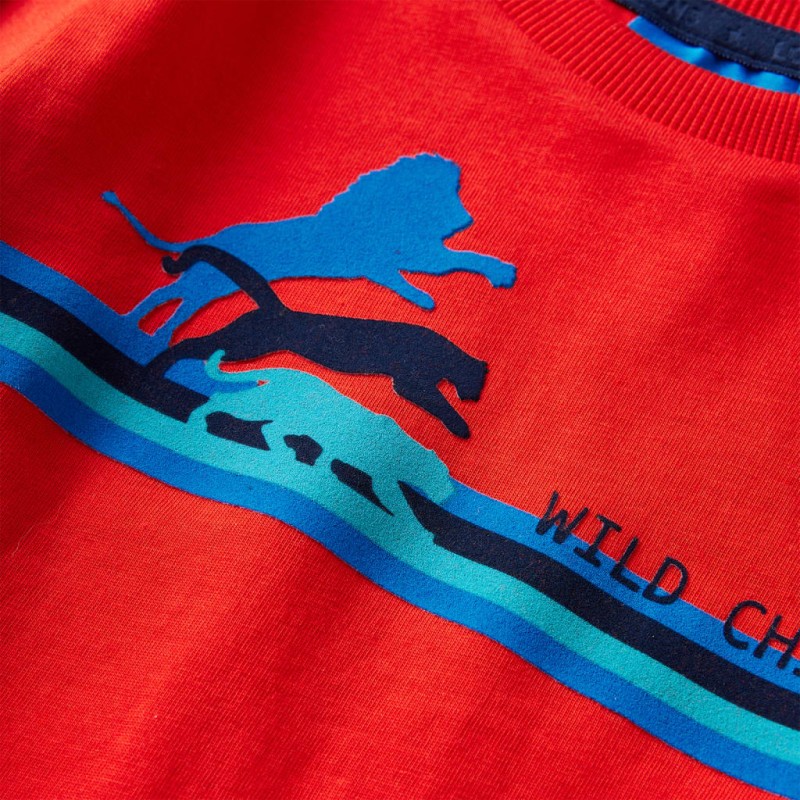 Piros hosszúujjú gyerekpóló 116