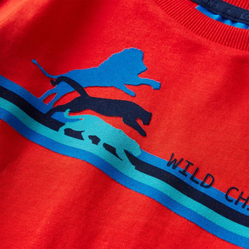 Piros hosszúujjú gyerekpóló 128