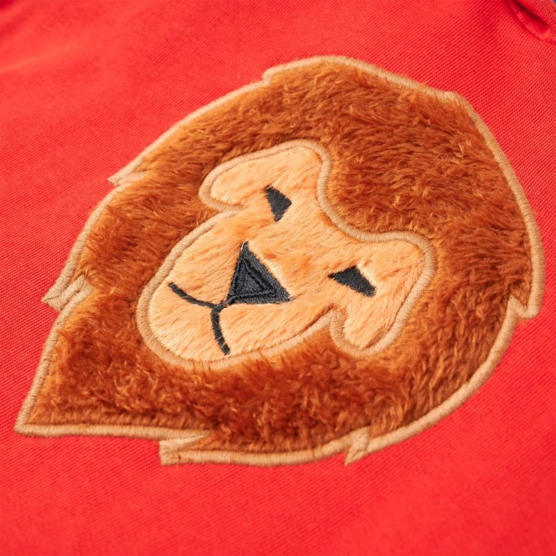 Piros kapucnis gyerekpulóver 116