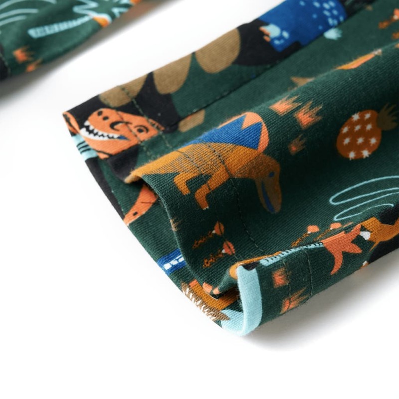 Sötétzöld hosszú ujjú gyerekpizsama 92