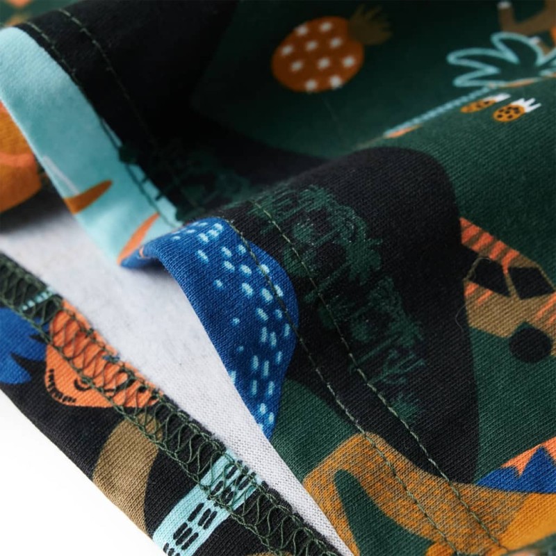 Sötétzöld hosszú ujjú gyerekpizsama 104