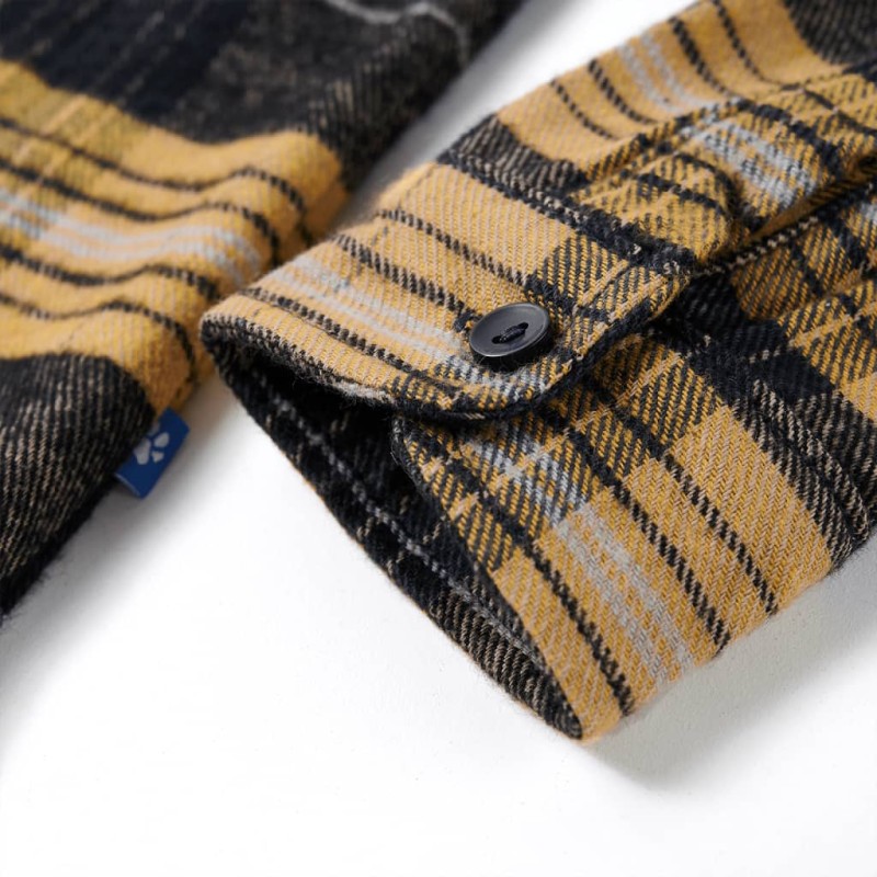 Sárga és fekete kockás gyerek ing 92