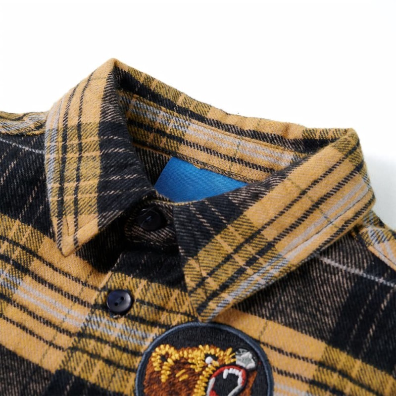 Sárga és fekete kockás gyerek ing 116