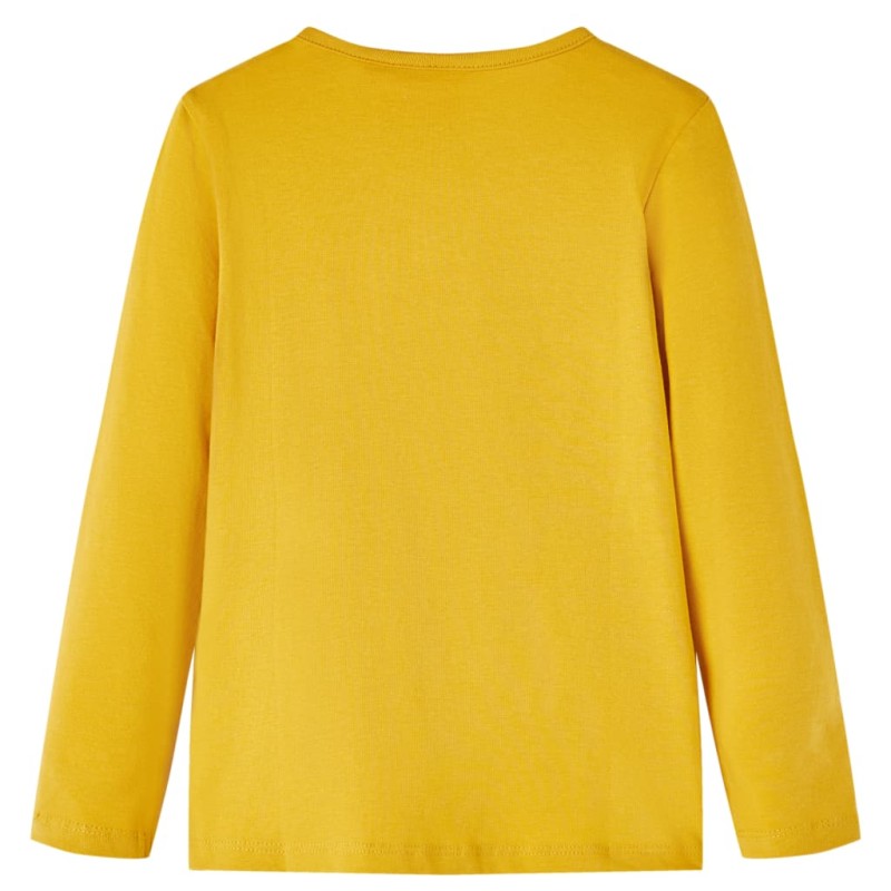 Sötét okker hosszú ujjú gyerekpóló 92