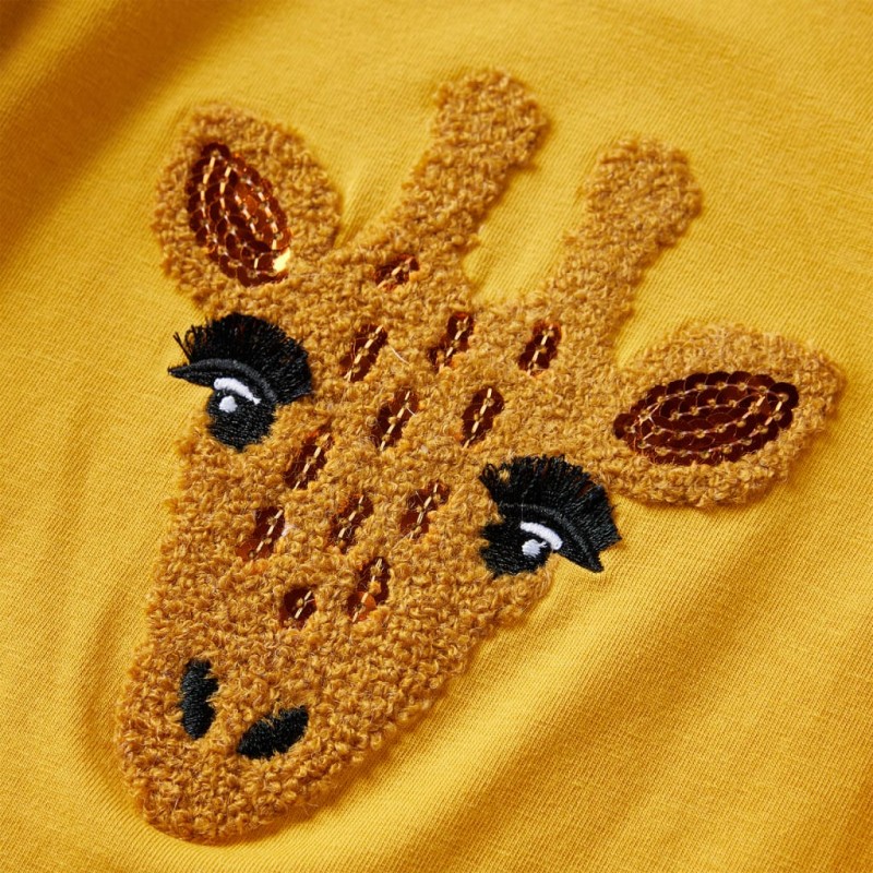 Sötét okker hosszú ujjú gyerekpóló 92