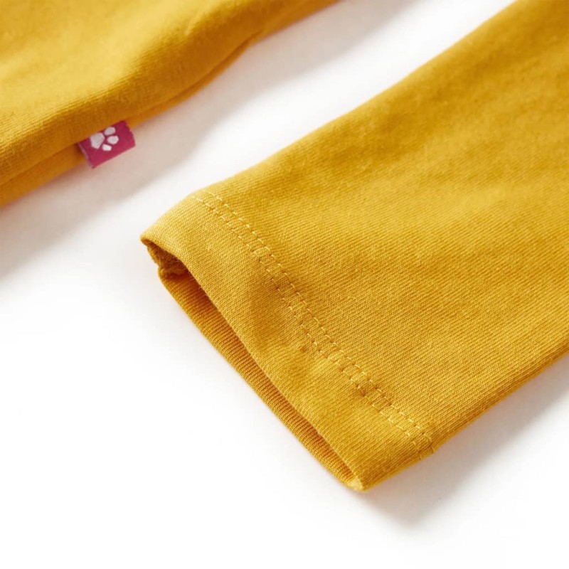 Sötét okker hosszú ujjú gyerekpóló 92