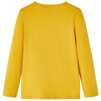 Sötét okker hosszú ujjú gyerekpóló 116