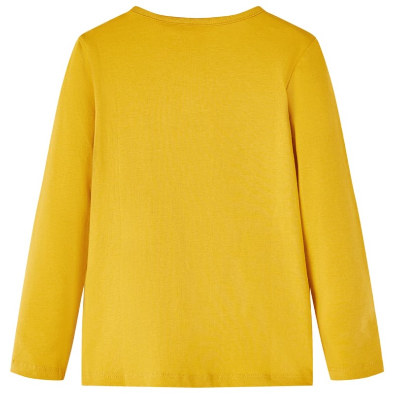 Sötét okker hosszú ujjú gyerekpóló 116