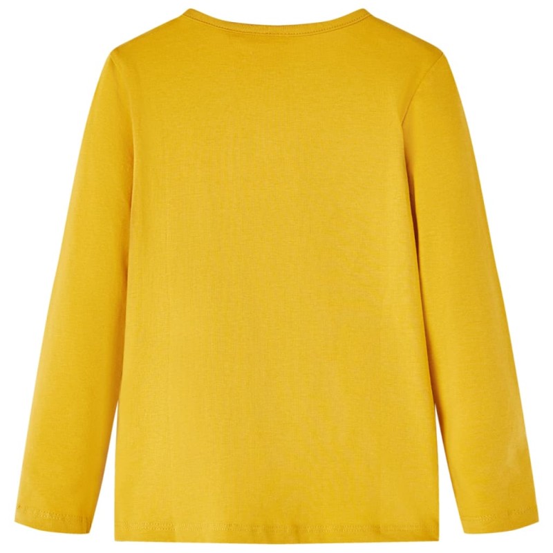 Sötét okker hosszú ujjú gyerekpóló 140