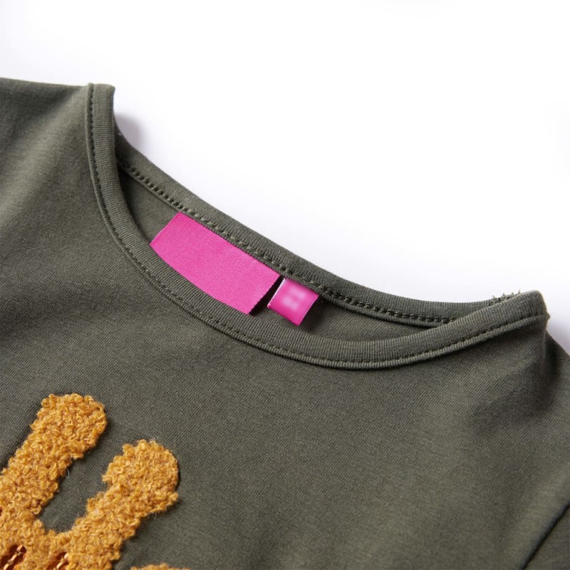 Khaki hosszú ujjú gyerekpóló 116