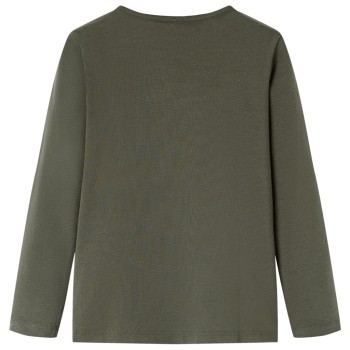 Khaki hosszú ujjú gyerekpóló 140
