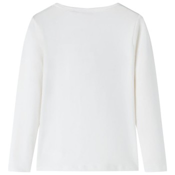 Ekrü színű hosszú ujjú gyerekpóló 128