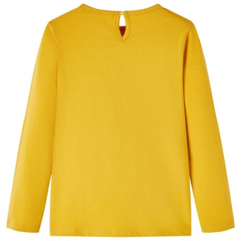 Sötét okker hosszú ujjú gyerekpóló 92