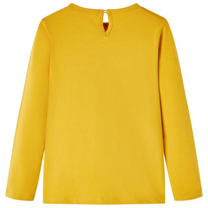 Sötét okker hosszú ujjú gyerekpóló 92