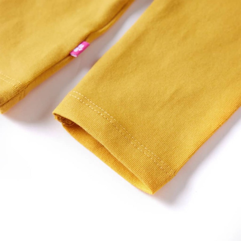 Sötét okker hosszú ujjú gyerekpóló 116