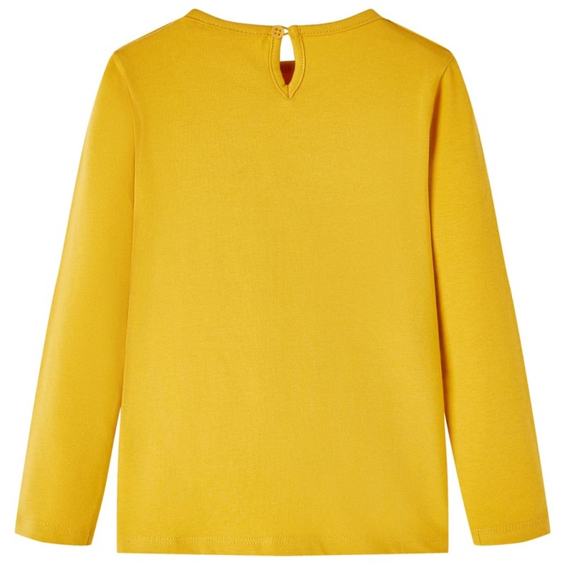 Sötét okker hosszú ujjú gyerekpóló 128