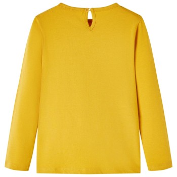 Sötét okker hosszú ujjú gyerekpóló 140