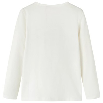 Ekrü színű hosszú ujjú gyerekpóló 140