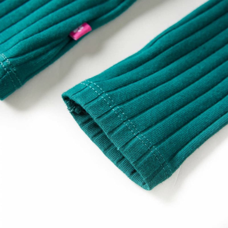 Sötétzöld hosszú ujjú bordázott gyerekpóló 104