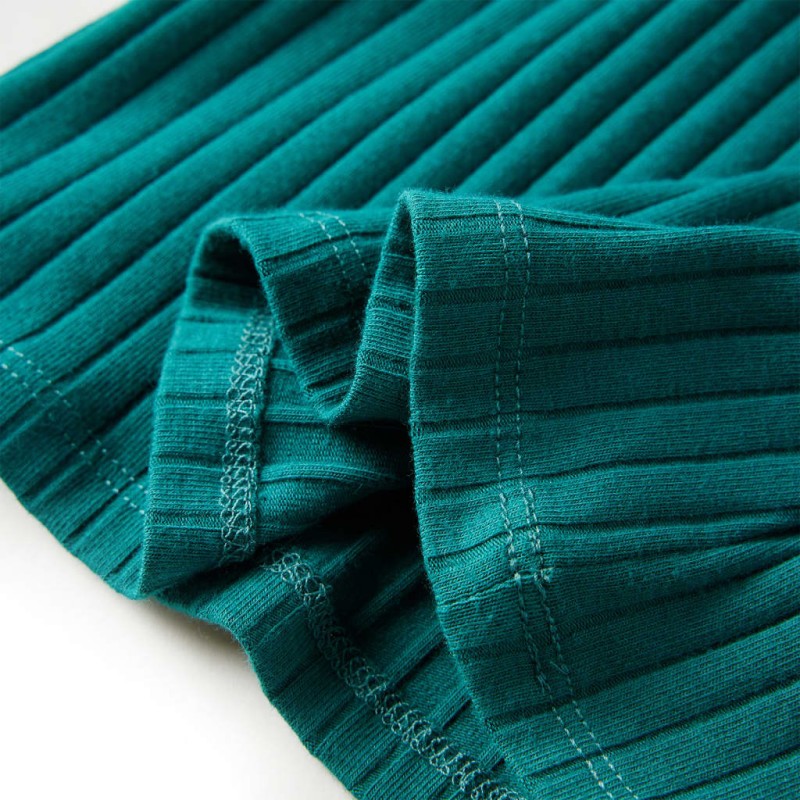 Sötétzöld hosszú ujjú bordázott gyerekpóló 116