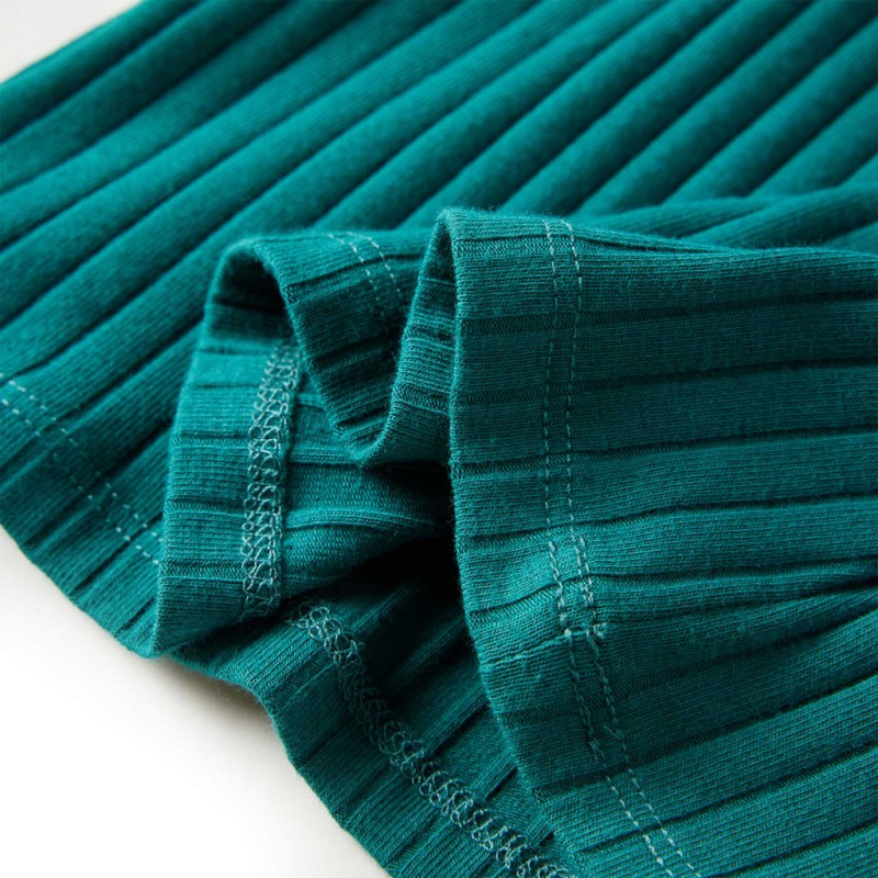 Sötétzöld hosszú ujjú bordázott gyerekpóló 128