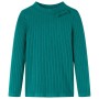 Sötétzöld hosszú ujjú bordázott gyerekpóló 140