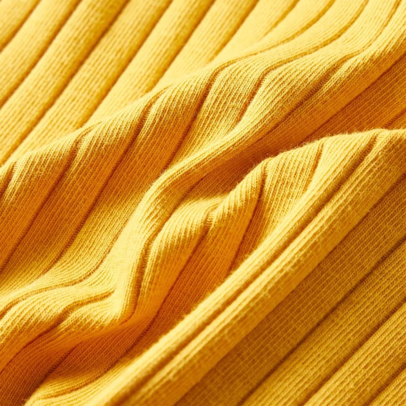 Sötét okker hosszú ujjú bordázott gyerekpóló 104