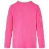 Élénk rózsaszín hosszú ujjú bordázott gyerekpóló 140