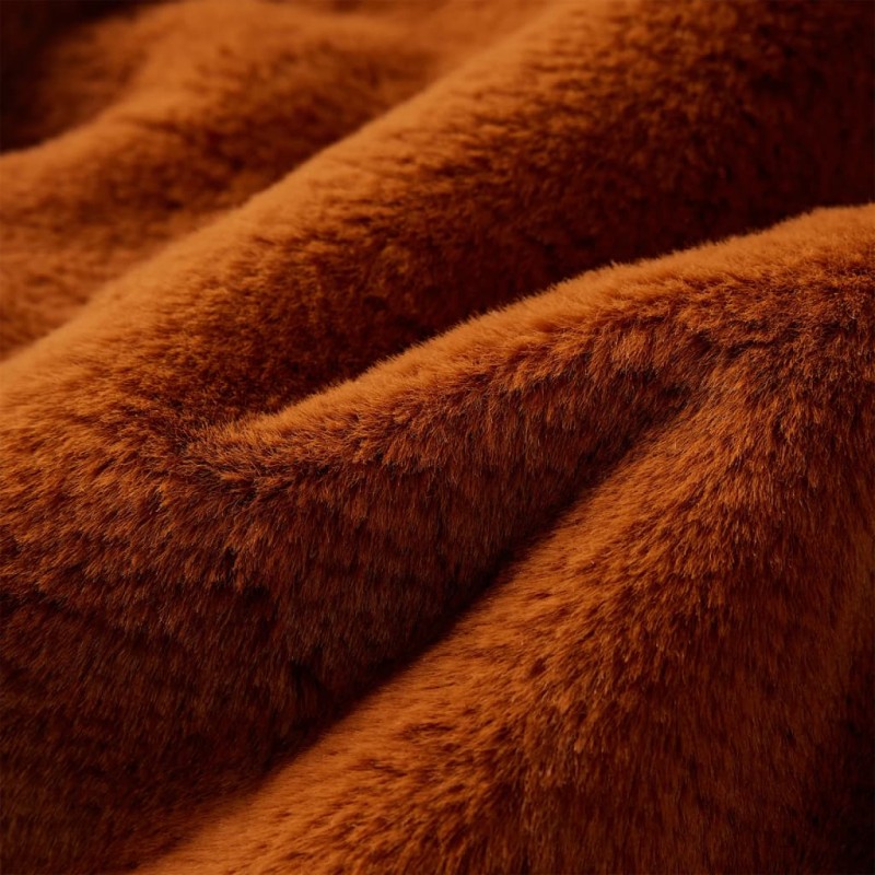 Konyakbarna műszőrme kapucnis gyerekkabát 116