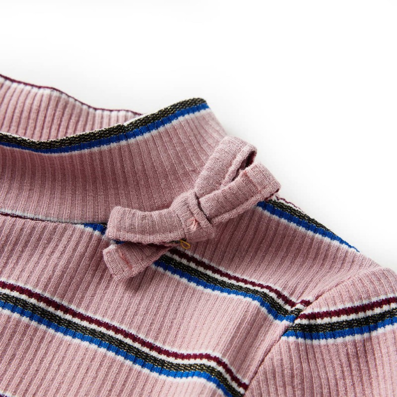 Világos rózsaszín hosszú ujjú gyerekpóló 140