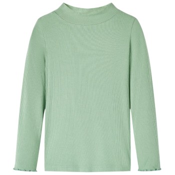 Sötétmenta színű hosszú ujjú gyerekpóló félgarbós nyakkal 92