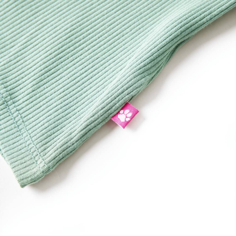 Sötétmenta színű hosszú ujjú gyerekpóló félgarbós nyakkal 92