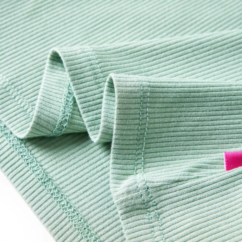 Sötétmenta színű hosszú ujjú gyerekpóló félgarbós nyakkal 104