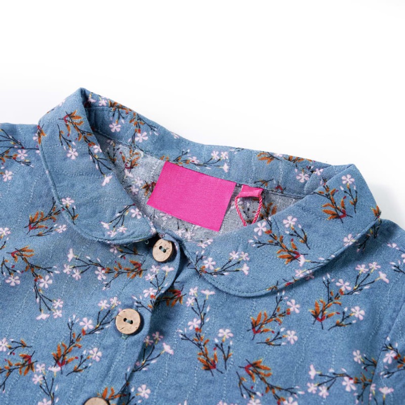 Benzinkék hosszú ujjú gyerekruha 140