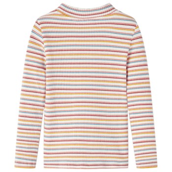 Ekrü színű hosszú ujjú gyerekpóló félgarbós nyakkal 128