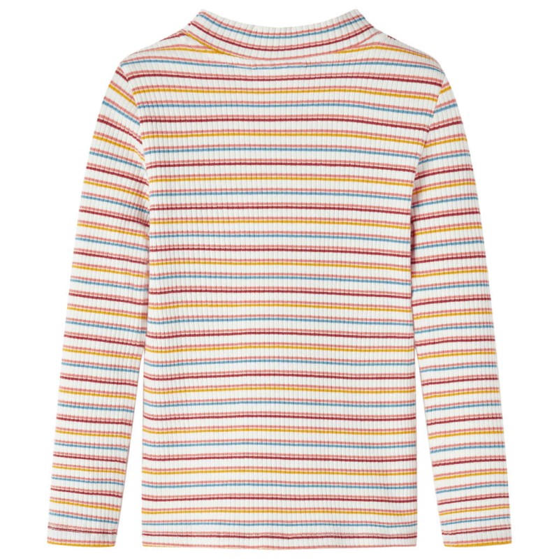 Ekrü színű hosszú ujjú gyerekpóló félgarbós nyakkal 128