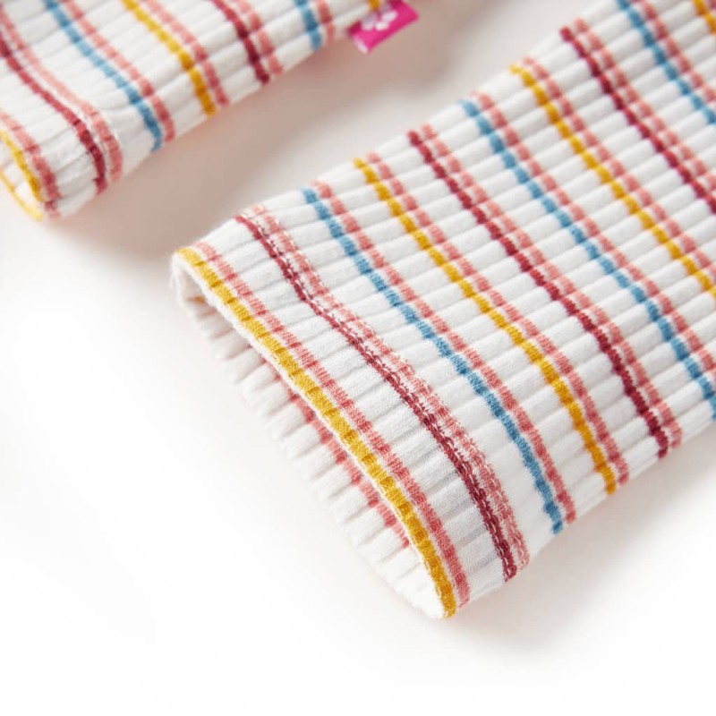 Ekrü színű hosszú ujjú gyerekpóló félgarbós nyakkal 128