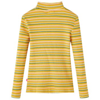 Okkersárga hosszú ujjú gyerekpóló félgarbós nyakkal 92