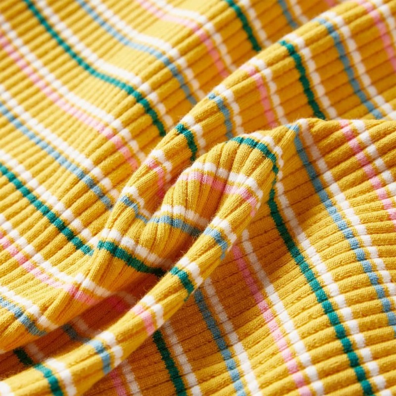 Okkersárga hosszú ujjú gyerekpóló félgarbós nyakkal 92