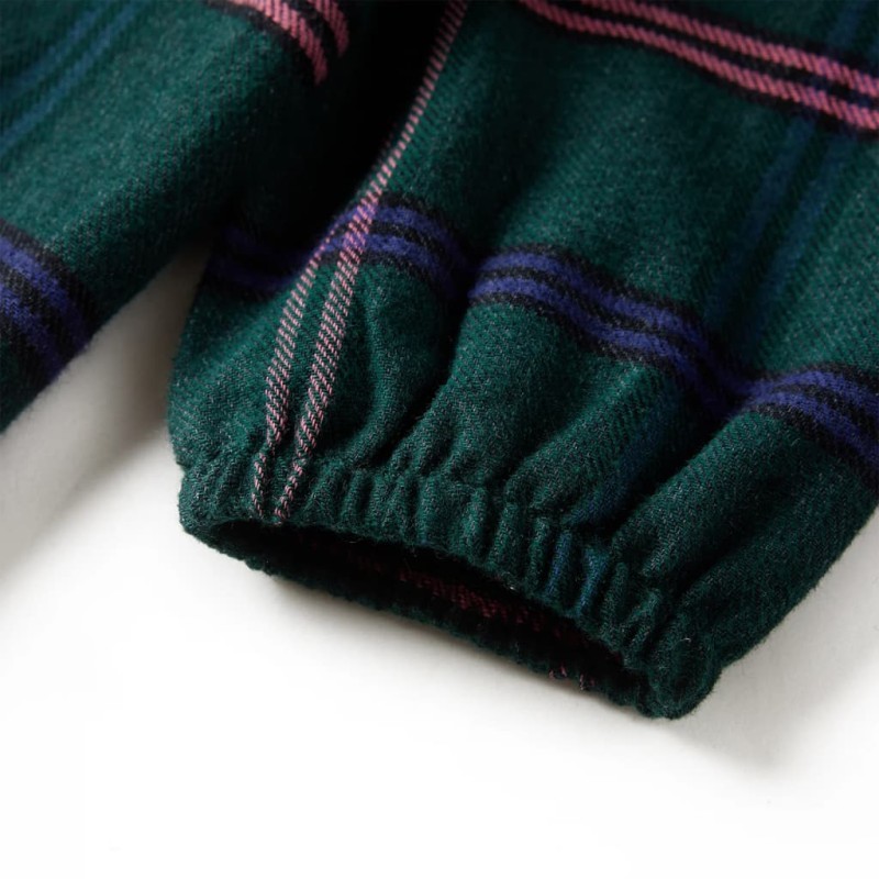 Sötétzöld hosszú ujjú gyerekruha fodrokkal 92