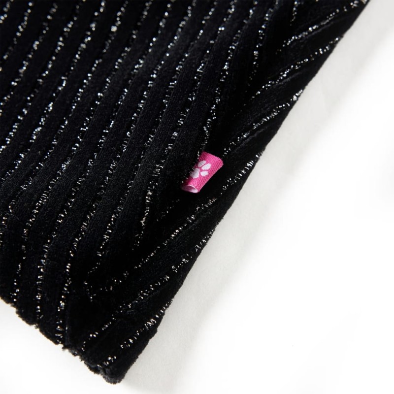 Fekete gyerekszoknya leopárdmintás derékpánttal 128